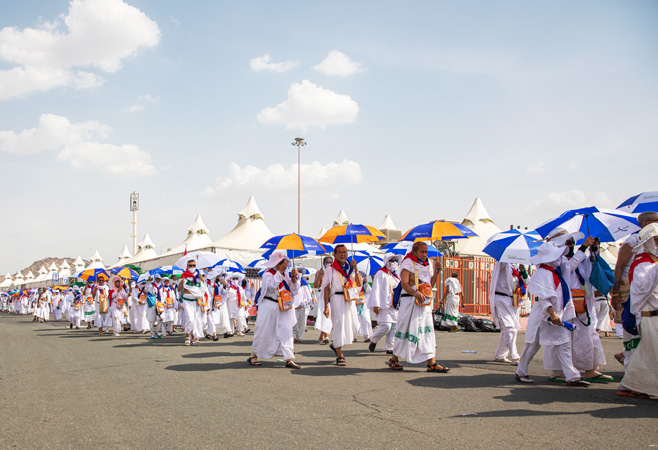 Travel Services Vast tent city in Mina during Hajj – millions of pilgrims stay in air-conditioned tents in this