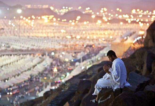 Pilgrims gather for prayers and reflection