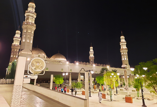 Quba Masjid at night